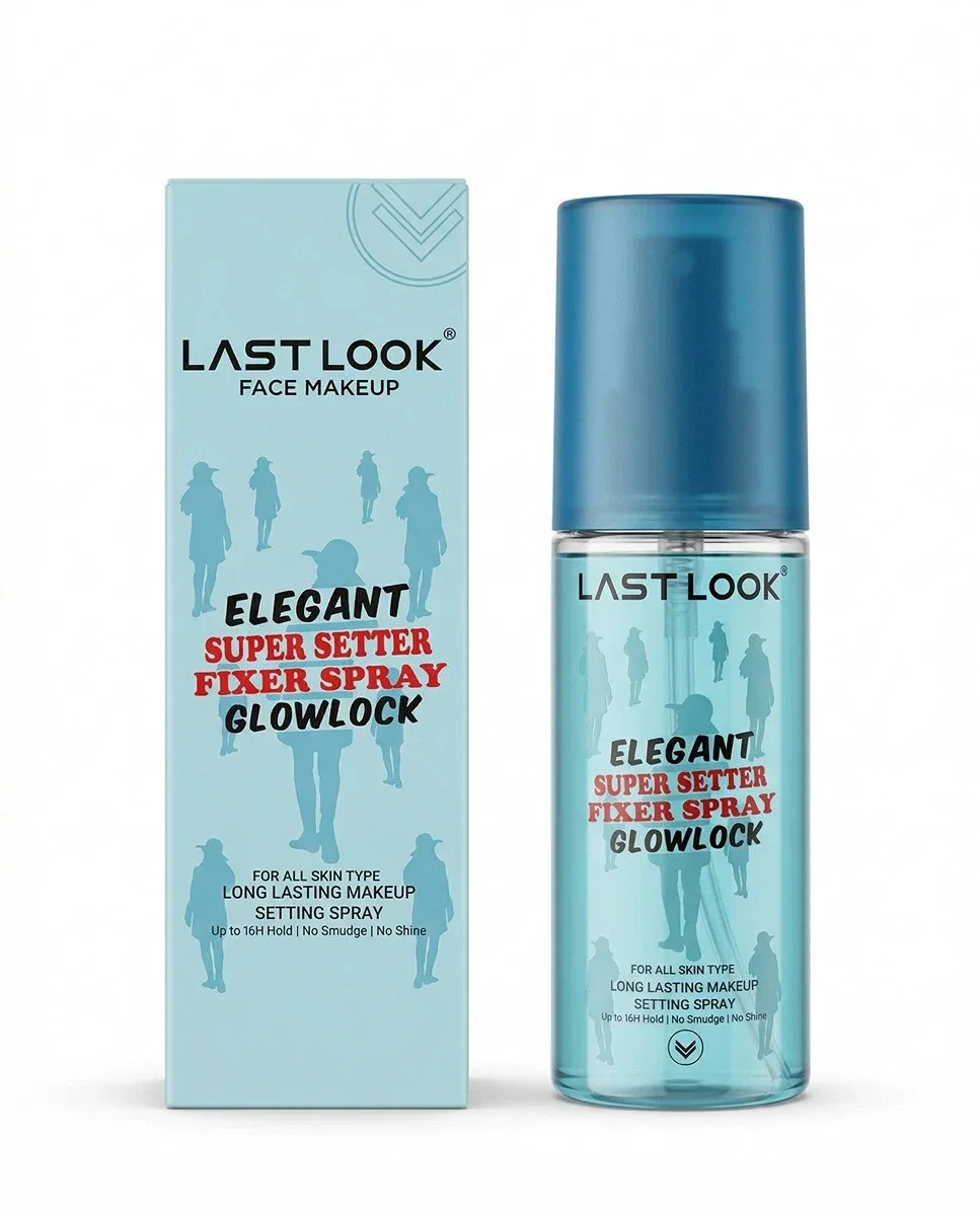 Last Look Elegant Super Setter Fixer Spray GlowLock, Long Lasting Makeup Setting Spray, up to 16H Hold, No Smudge, for All Skin Types