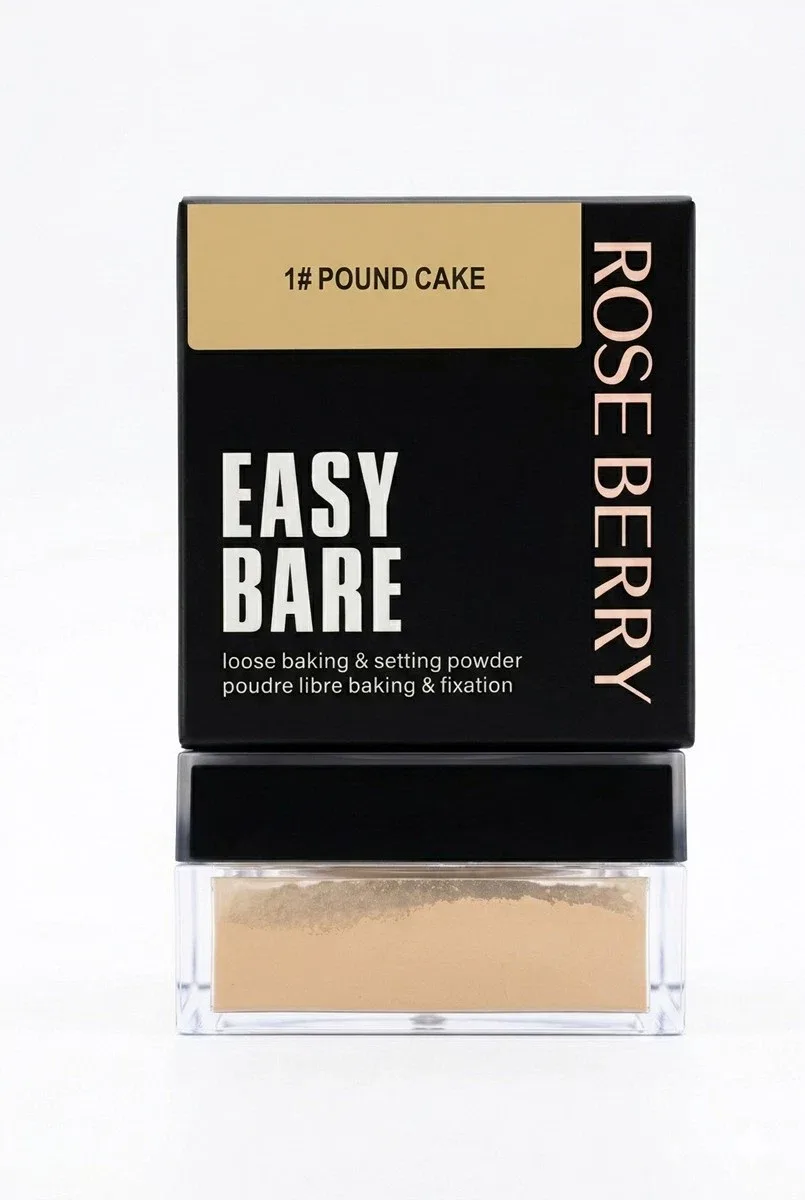 Rose Berry Easy Bare Loose Baking and Setting Powder, Translucent Face Powder, 20g