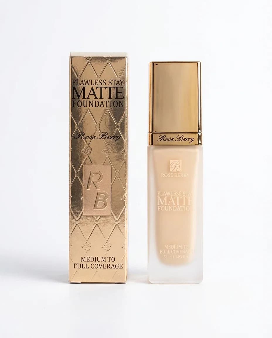 Rose Berry Flawless Stay Matte Foundation, Medium to Full Coverage, 35ml