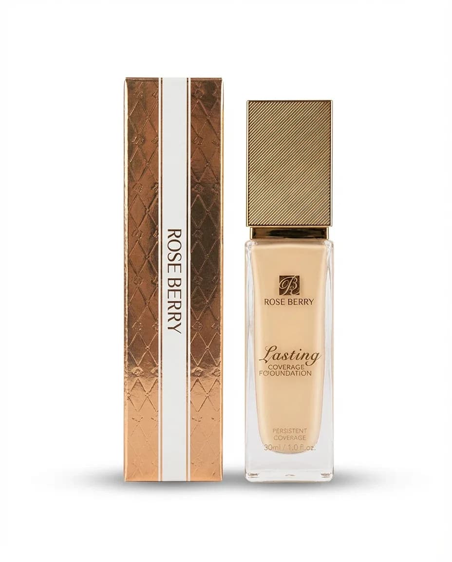 Rose Berry Lasting Coverage فاونديشن, مات Finish, سائل, 30ml, طويل الثبات Wear, مثالي Coverage